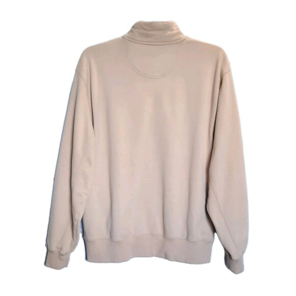 IZOD Men 1/4 Zip Premium Soft Tan / Beige Sweatshirt Size L XLNT - Picture 2 of 5
